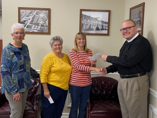 Jo giving Claysburg community park check donation