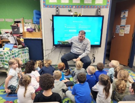 doug presenting ag info to school